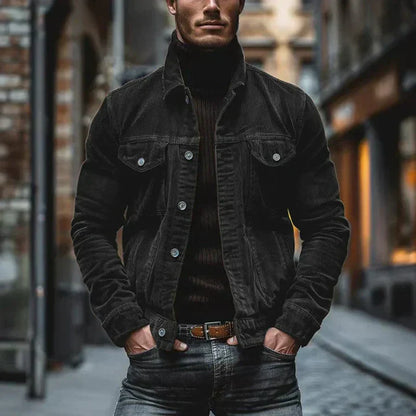 Herren Lederjacke Retro Style Klassisch - IdealeKleiden