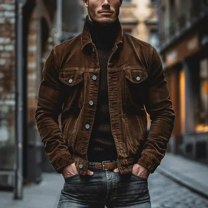 Herren Lederjacke Retro Style Klassisch