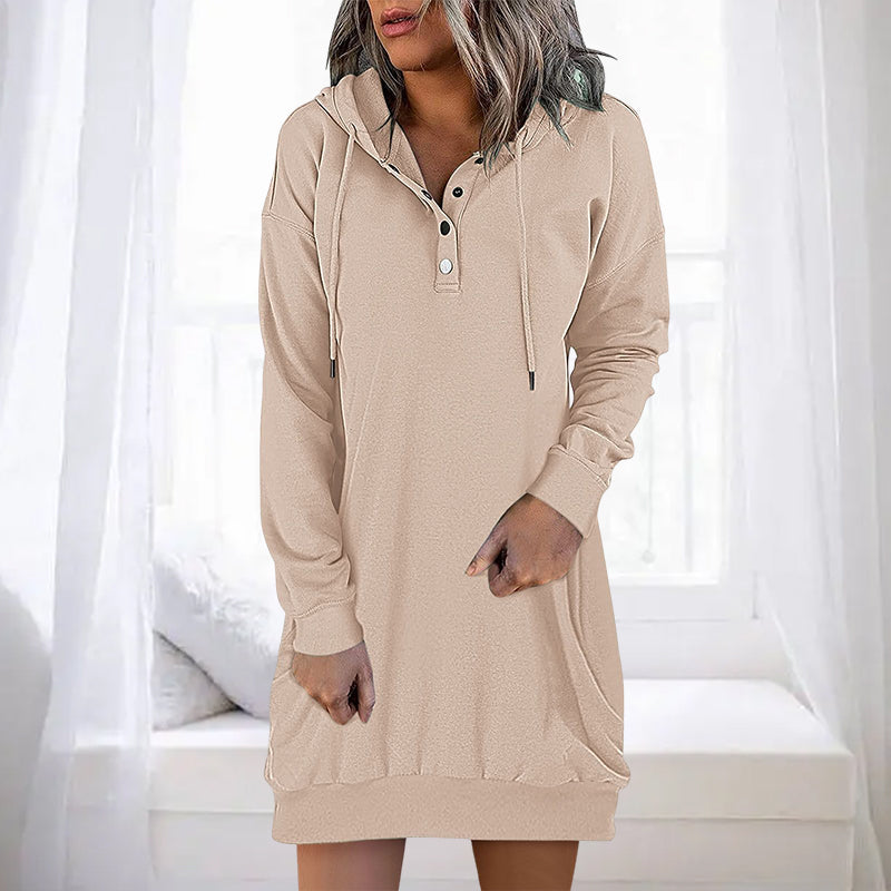 Eleganter Damen Hoodie Lang Schlicht