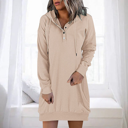 Eleganter Damen Hoodie Lang Schlicht