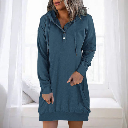 Eleganter Damen Hoodie Lang Schlicht