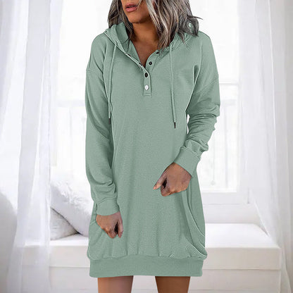Eleganter Damen Hoodie Lang Schlicht