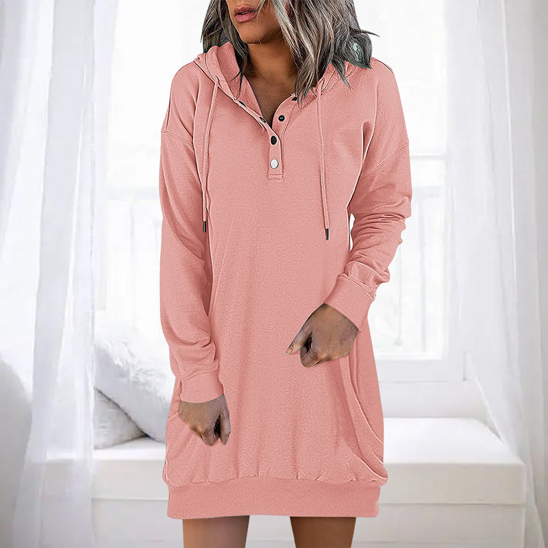 Eleganter Damen Hoodie Lang Schlicht