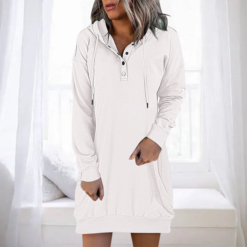 Eleganter Damen Hoodie Lang Schlicht