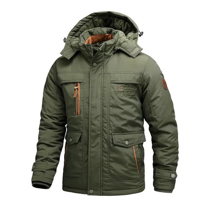 Winterjacke Warm Gefüttert Winddicht Mit Kapuze