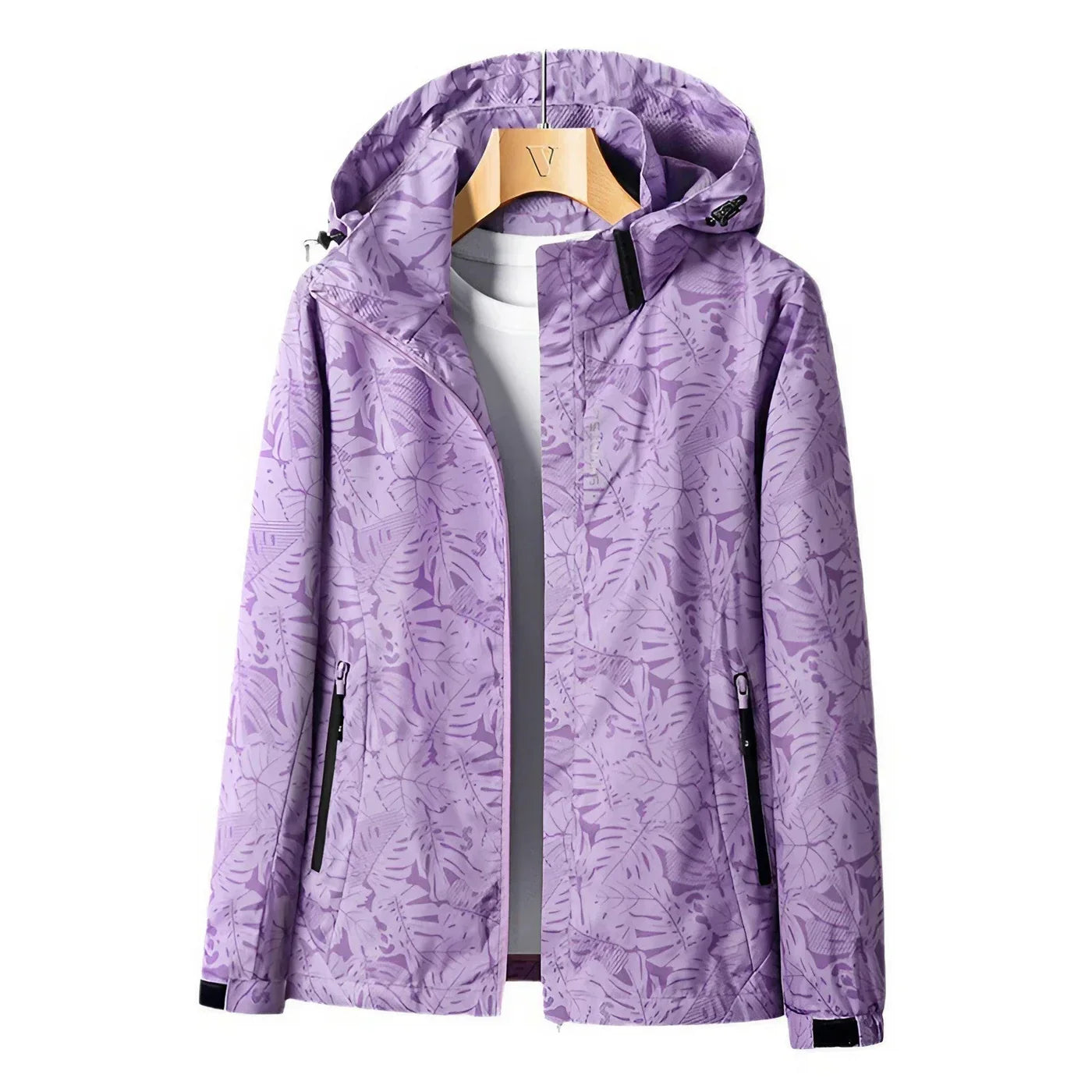 Praktische Outdoor-Jacke mit Kapuze und stylischem Druck
