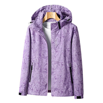 Praktische Outdoor-Jacke mit Kapuze und stylischem Druck