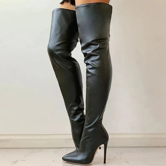 Hohe Stiefel Stiletto Oberschenkel Lange Absatzschuhe - IdealeKleiden