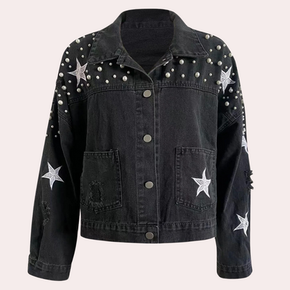 Herbst Jeansjacke Damen Modern Trendy