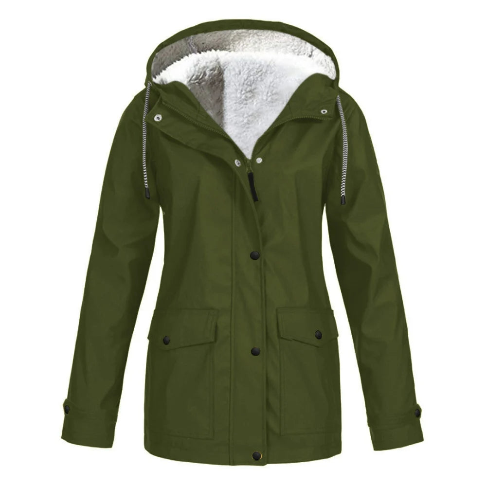 Winter Parka Jacke Kunstfell Gefüttert Warm Isoliert
