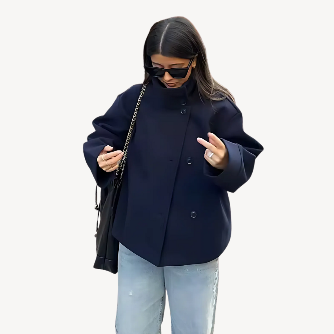 Stylischer Damen Mantel mit Knöpfen