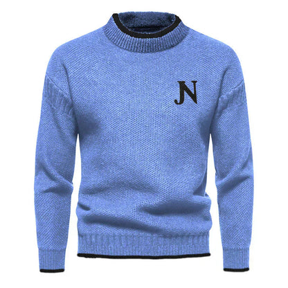 Herren Pullover Gestrickt Wollig Modern