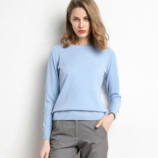Weiches Sweatshirt Damen Runder Ausschnitt Langarm - IdealeKleiden