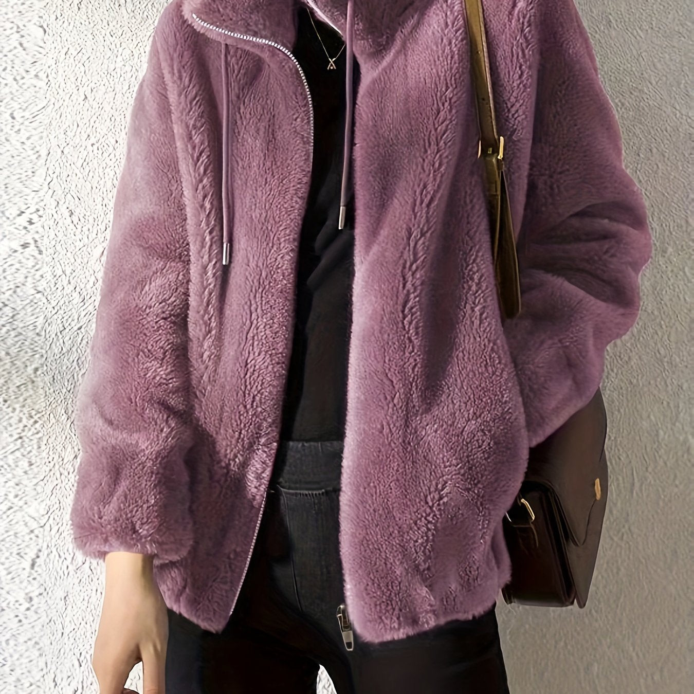 Lässige Teddyjacke Warm Bequem Reißverschluss