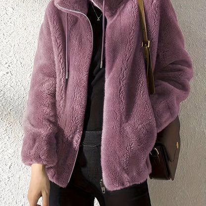 Lässige Teddyjacke Warm Bequem Reißverschluss