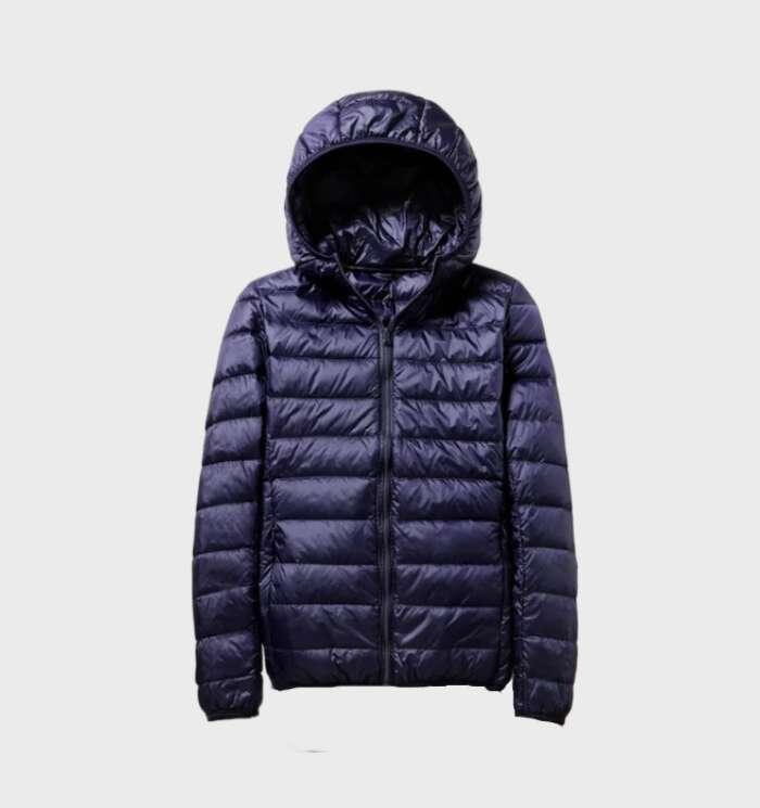 Winterdaunenjacke Damen Kapuze Warm Isoliert