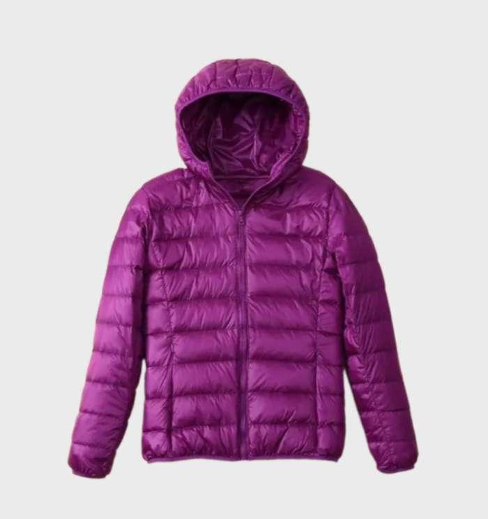 Winterdaunenjacke Damen Kapuze Warm Isoliert