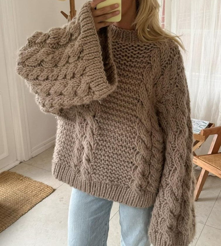 Stilvolle Zopf-Pullover Damen
