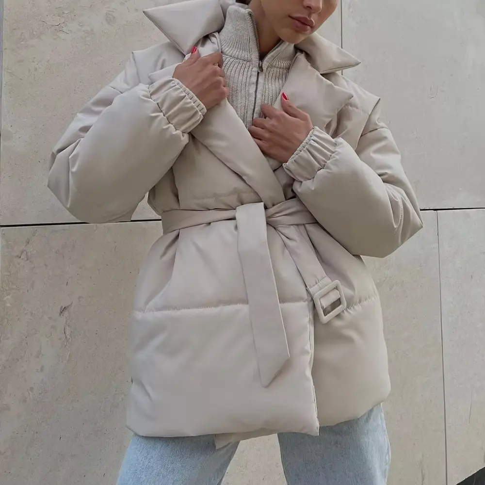 Warme Winterjacke Damen Baumwolle