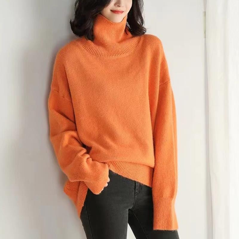 Weicher Rollkragenpullover Lockere Fit Lange Ärmel