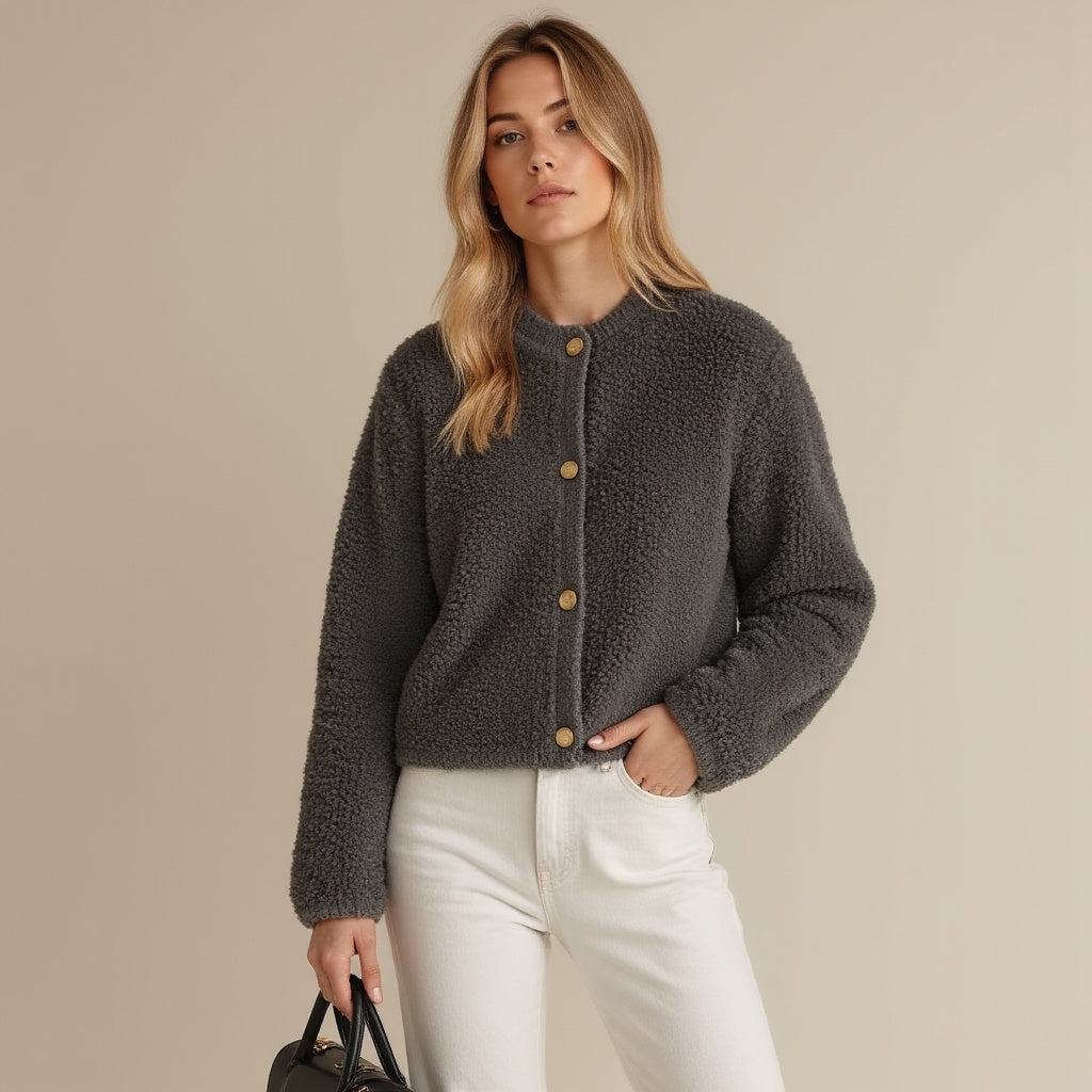 Damen Cardigan Herbst Weich Strick