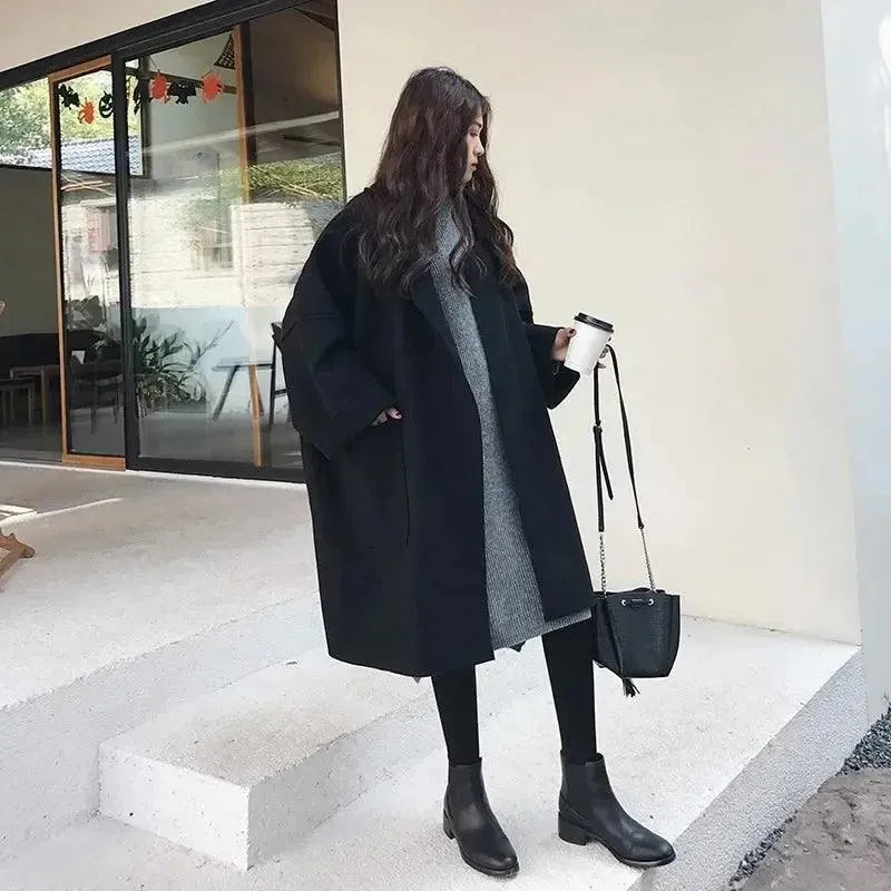 Stylischer Damen Wollmantel Oversized