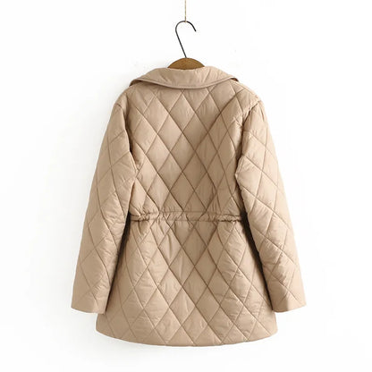 Große Polsterjacke Argyle Muster Stilvoll Warm - IdealeKleiden