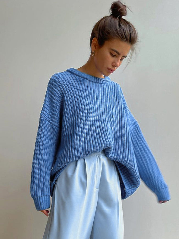 Übergröße Damenpullover Grobstrick Modern