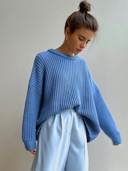 Übergröße Damenpullover Grobstrick Modern