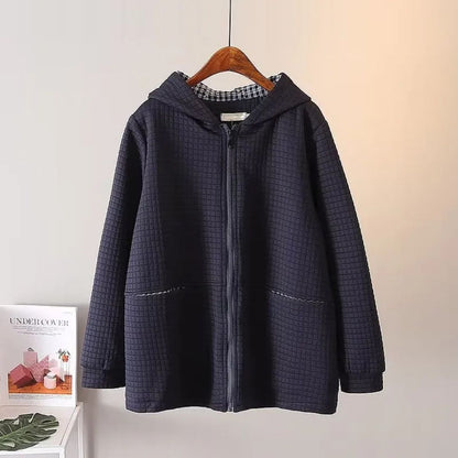 Große Hoodiejacke Baumwolle Bequem Lässig