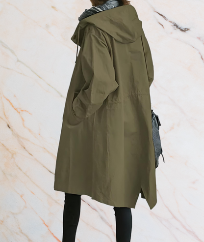 Große Oversized Jacke Damen Mit Knöpfen und Taschen