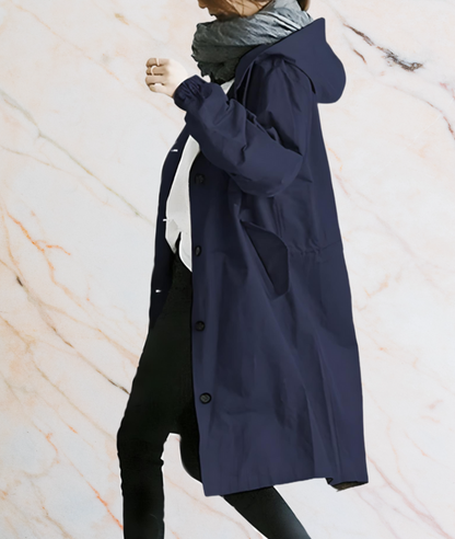 Große Oversized Jacke Damen Mit Knöpfen und Taschen