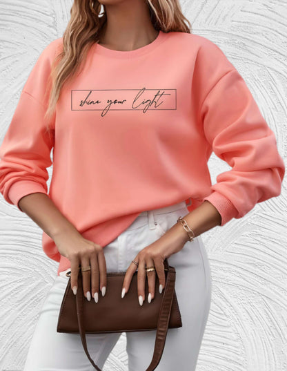 Weite Damenpullover Rundhals Oversized Style
