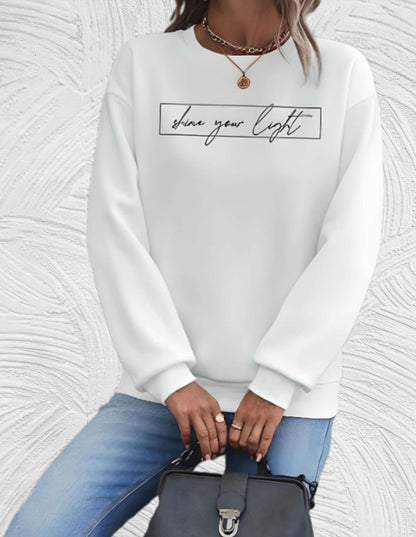 Weite Damenpullover Rundhals Oversized Style