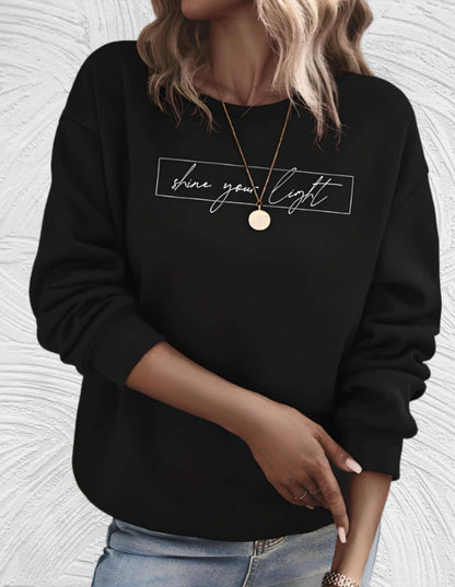 Weite Damenpullover Rundhals Oversized Style