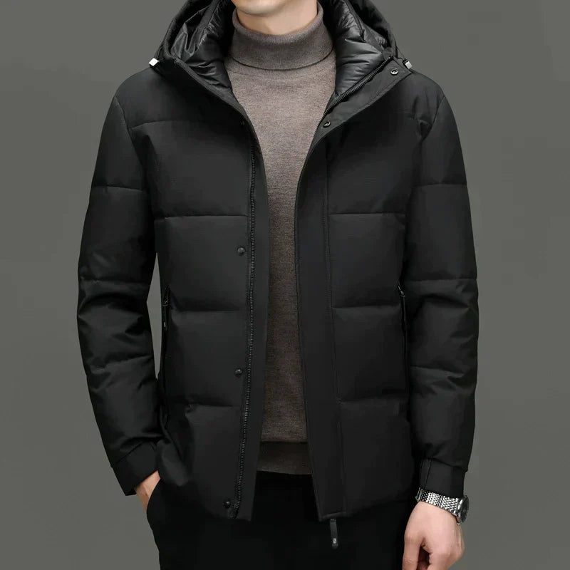 Warme Herren-Winterjacke mit Kapuze