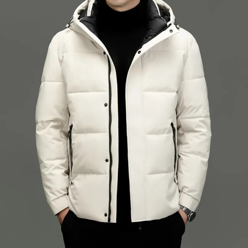Warme Herren-Winterjacke mit Kapuze