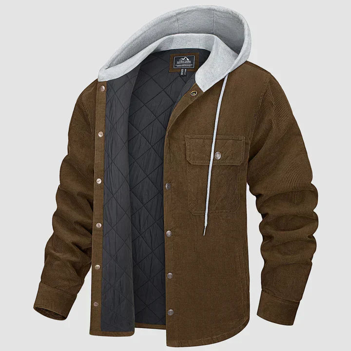 Warme Herrenjacke Gepolstert mit Kapuze