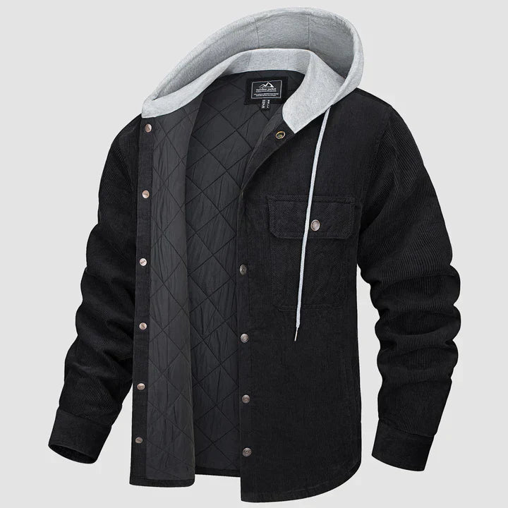 Warme Herrenjacke Gepolstert mit Kapuze