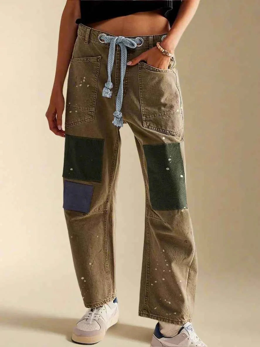 Farbenfrohe Frauenhose Patchwork Style - IdealeKleiden