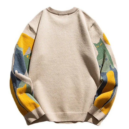 Gemüsterter Pullover Modern Stilvoll - IdealeKleiden