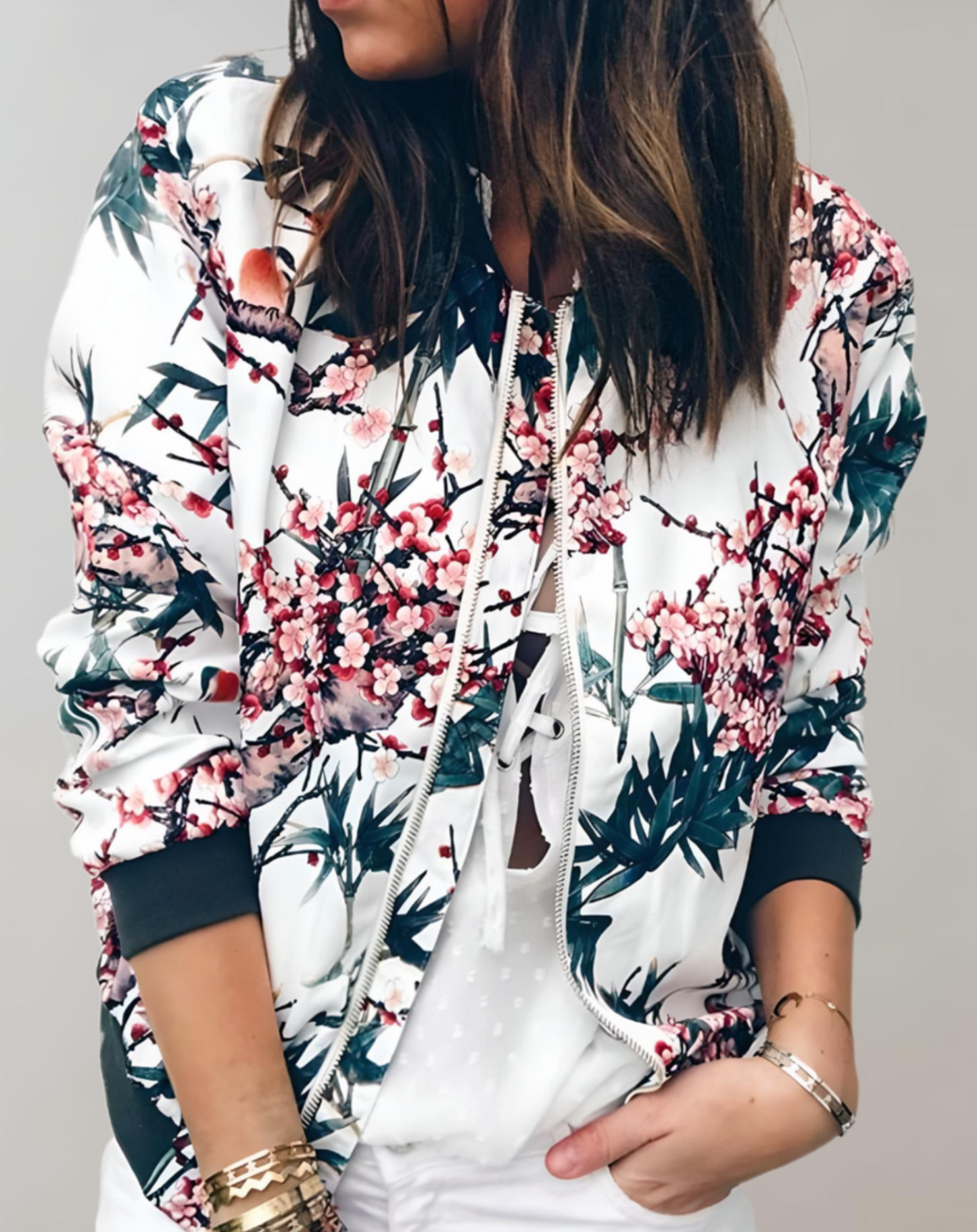 Stilvolle Blumenjacke Damen Kimono