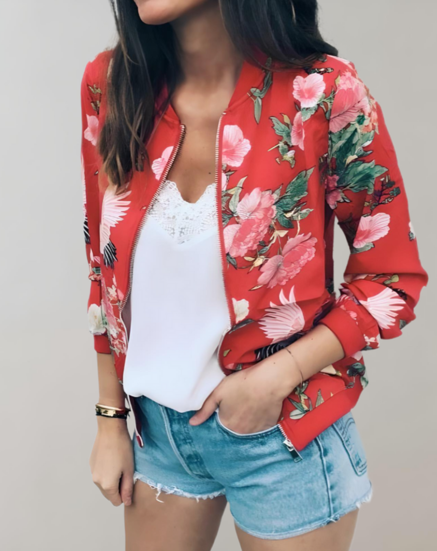 Stilvolle Blumenjacke Damen Kimono