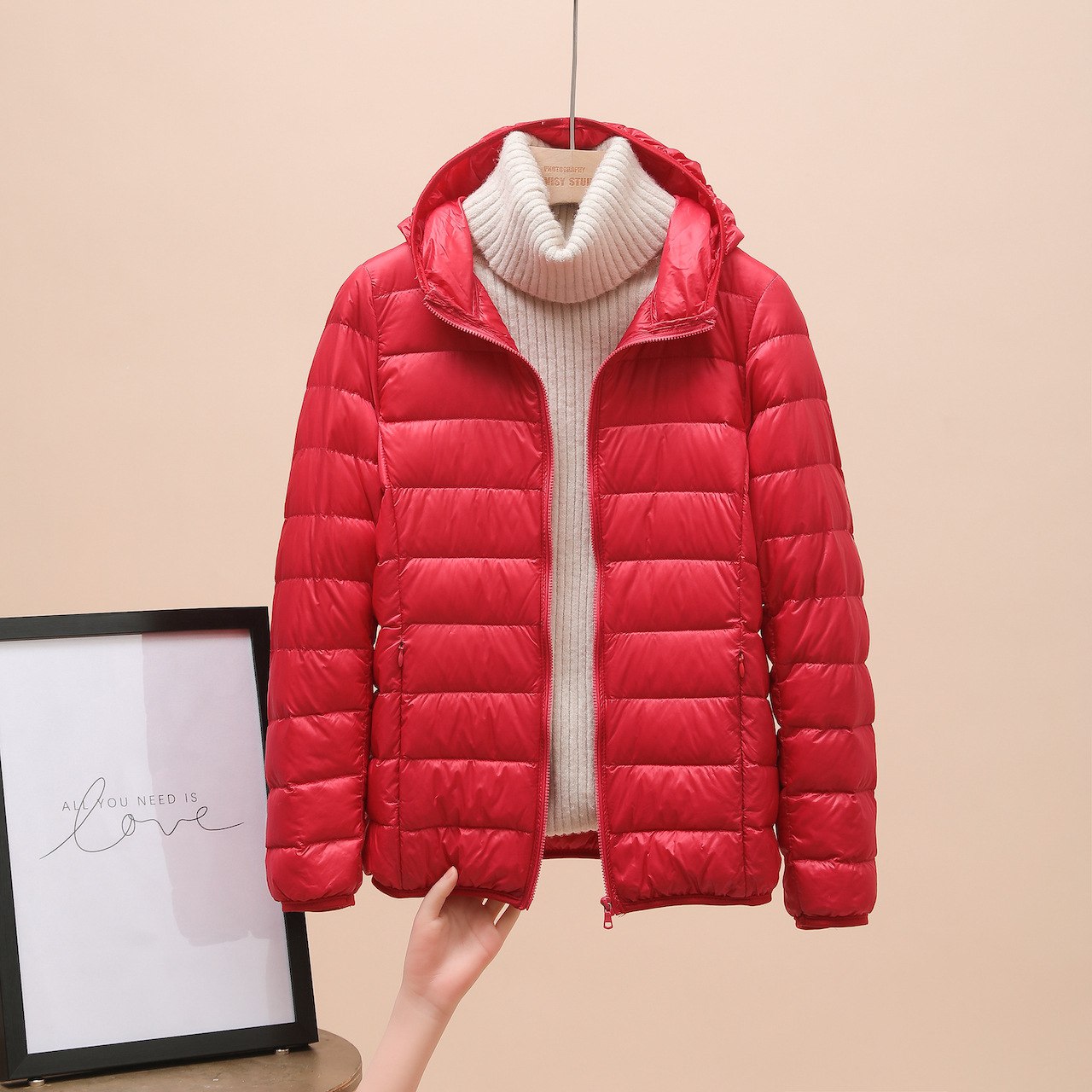 Leichte Wattierte Winterjacke Damen