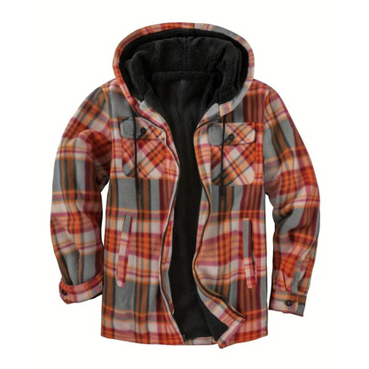 Herren Steppjacke Karomuster Kapuze