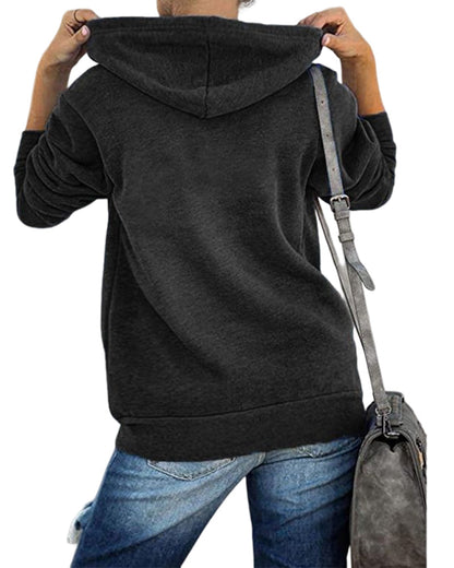 Damen Hoodie Bequem Mit Taschen - IdealeKleiden