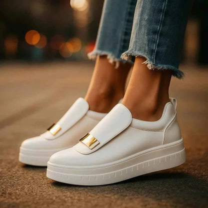 Damen Plateau Loafer Schuhe Chic