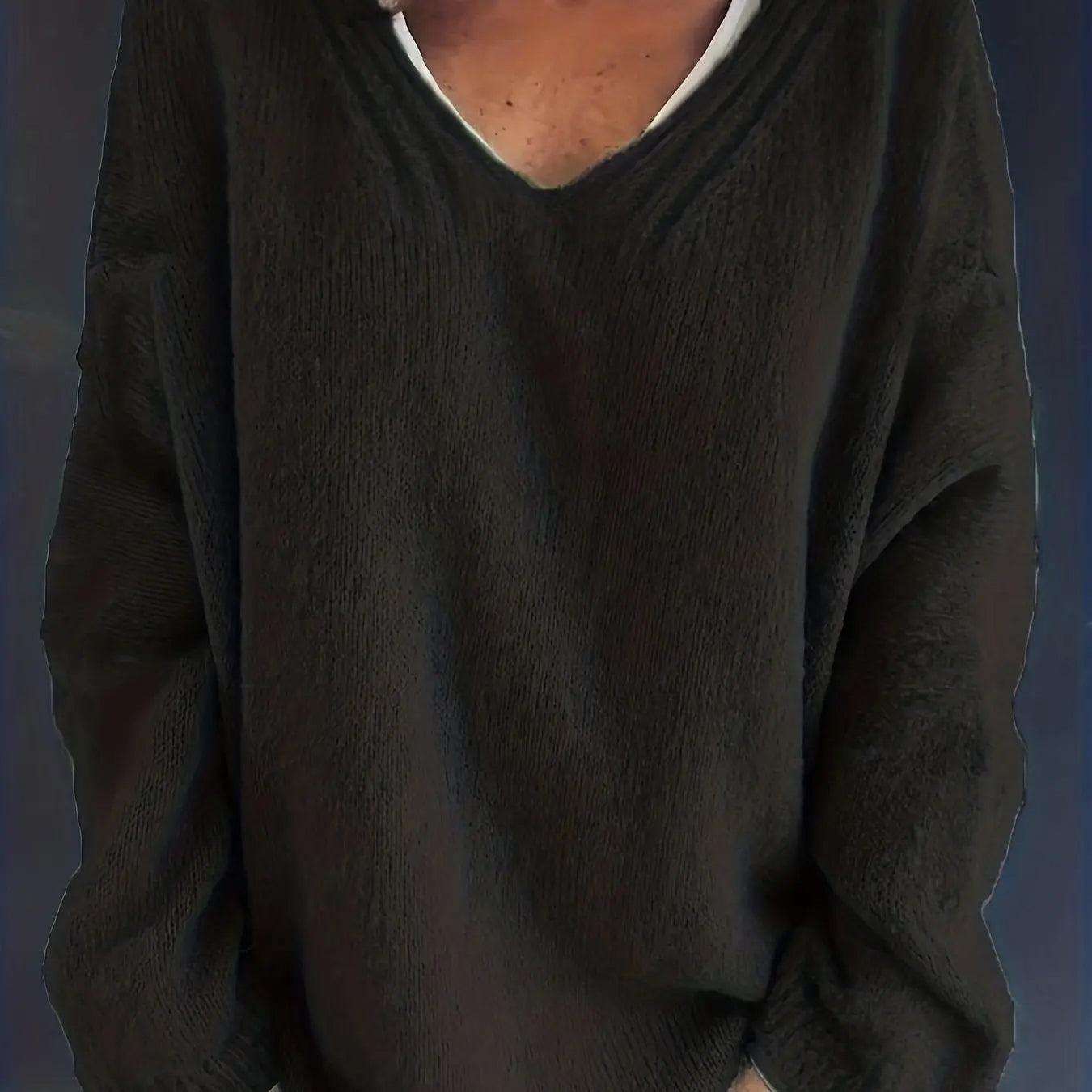 Stylischer V-Ausschnitt Pullover für Curvy Frauen