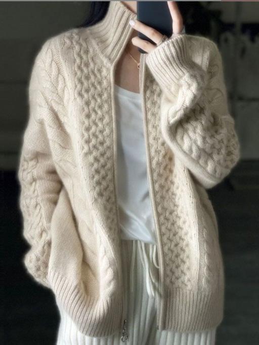 Dicke Kaschmir Strickjacke Rollkragen Damenschal