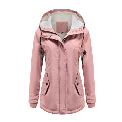 Damen Winterjacke Kapuze Fleece Isoliert
